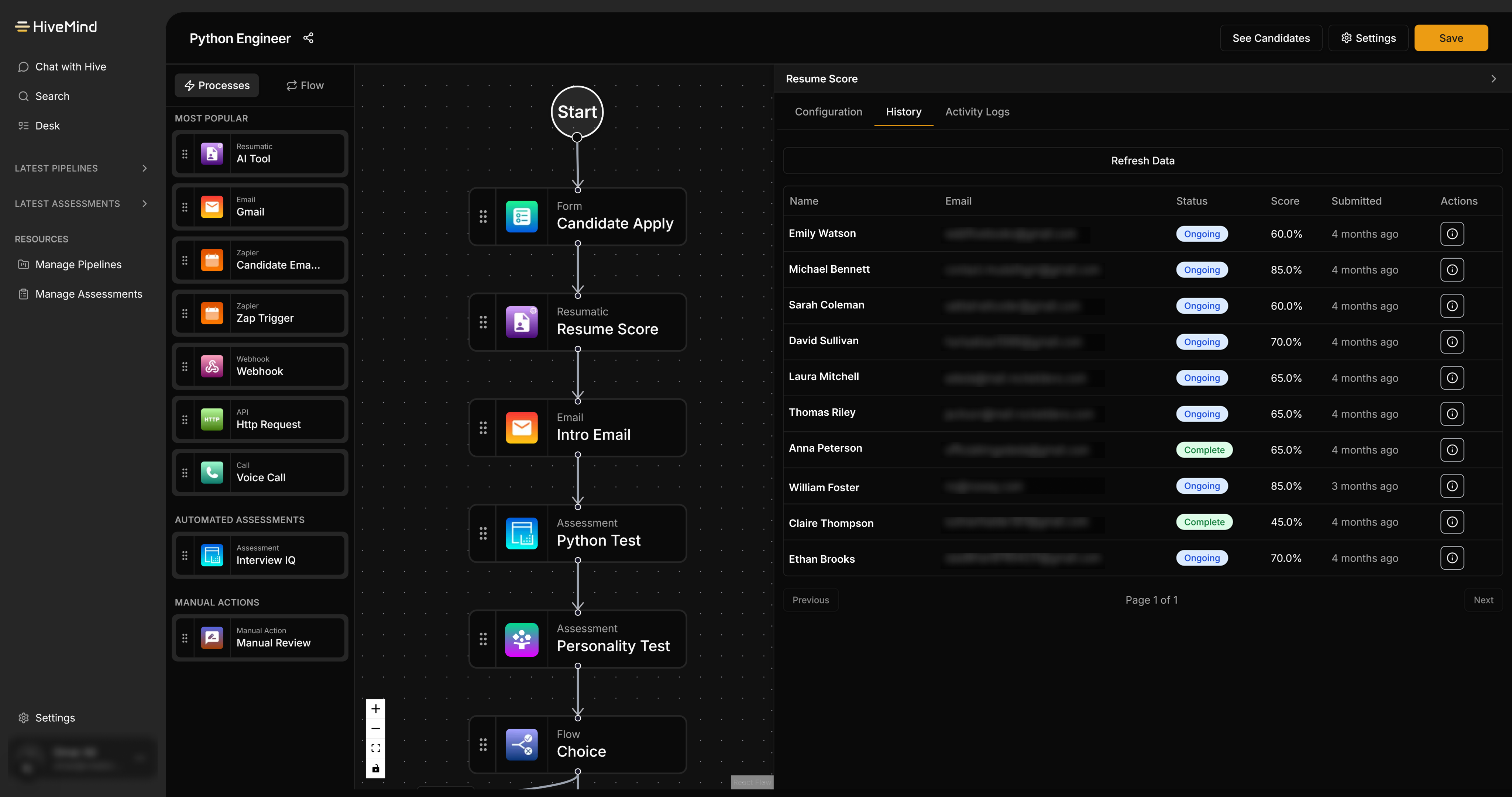 Screenshot of HiveMind